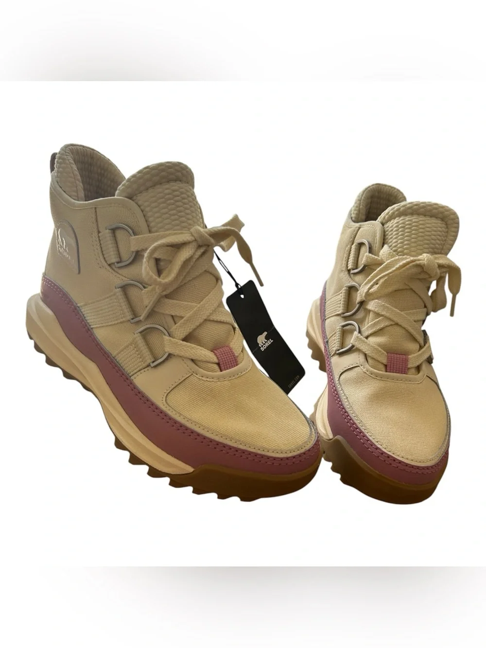 Sorel Beige Cream Pink Brown Platform Ankle Boots